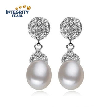 Freshwater Real Pearl Earring AAA Drop 8-9mm Women Pearl Earring Jewel